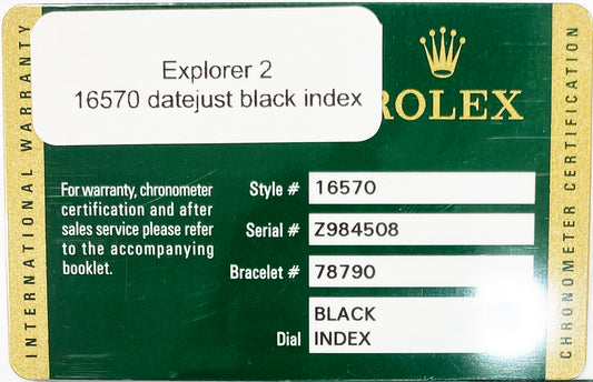 Rolex Ref #16570 Serial #Z984508