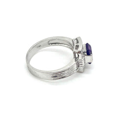 14k White Gold Amethyst Ring