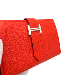 HERMES Chevre Mysore Mini Bearn Wallet Rouge De Coeur HERMES Chevre Mysore Mini Bearn Wallet Rouge De Coeur