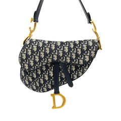 CHRISTIAN DIOR Oblique Saddle Bag Blue CHRISTIAN DIOR Oblique Saddle Bag Blue