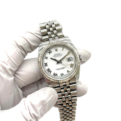 Rolex Datejust 116234 Steel & White Gold Jubilee 36mm White Roman Dial Watch Rolex Datejust 116234 Steel & White Gold Jubilee 36mm White Roman Dial Watch