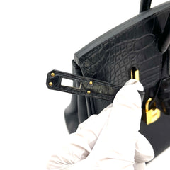 HERMES Togo Matte Alligator Birkin Touch 25 Black HERMES Togo Matte Alligator Birkin Touch 25 Black