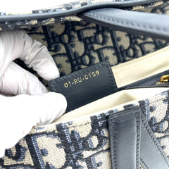 CHRISTIAN DIOR Oblique Saddle Bag Blue CHRISTIAN DIOR Oblique Saddle Bag Blue