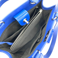 CHANEL Boy Shopping Tote Blue Patent Leather 2015 CHANEL Boy Shopping Tote Blue Patent Leather 2015