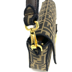 FENDI Baguette Brown FF jacquard fabric bag FENDI Baguette Brown FF jacquard fabric bag