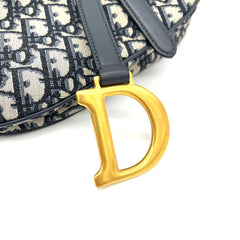 CHRISTIAN DIOR Oblique Saddle Bag Blue CHRISTIAN DIOR Oblique Saddle Bag Blue