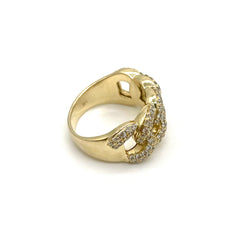 14k Gold Cuban Link Diamond Ring