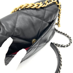 CHANEL Lambskin Quilted Medium Chanel 19 Flap Black 2023 CHANEL Lambskin Quilted Medium Chanel 19 Flap Black 2023