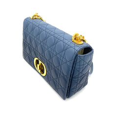 CHRISTIAN DIOR Lambskin Cannage Gradient Large Caro Bag Indigo Blue CHRISTIAN DIOR Lambskin Cannage Gradient Large Caro Bag Indigo Blue