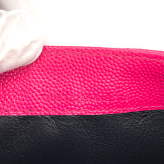 SAINT LAURENT Grain De Poudre Matelasse Chevron Monogram Flap Wallet Pink SAINT LAURENT Grain De Poudre Matelasse Chevron Monogram Flap Wallet Pink