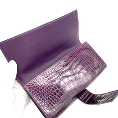 HERMES alligator medor clutch 23 purple clutches HERMES alligator medor clutch 23 purple clutches