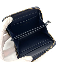 CHRISTIAN DIOR Oblique Zip Coin Pouch Blue CHRISTIAN DIOR Oblique Zip Coin Pouch Blue