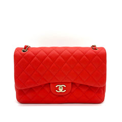 CHANEL Caviar Quilted Jumbo Double Flap Red 2019 CHANEL Caviar Quilted Jumbo Double Flap Red 2019