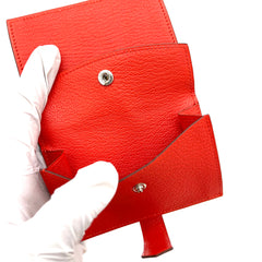 HERMES Chevre Mysore Mini Bearn Wallet Rouge De Coeur