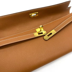 Hermes Gold Swift Leather Kelly Cut Clutch Hermes Gold Swift Leather Kelly Cut Clutch