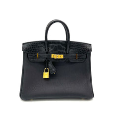 HERMES Togo Matte Alligator Birkin Touch 25 Black HERMES Togo Matte Alligator Birkin Touch 25 Black