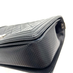 CHANEL Perforated Lambskin Quilted New Medium Boy Flap Black 2014 CHANEL Perforated Lambskin Quilted New Medium Boy Flap Black 2014
