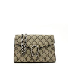 GG Supreme Monogram Mini Dionysus Chain Wallet Beige Taupe GG Supreme Monogram Mini Dionysus Chain Wallet Beige Taupe