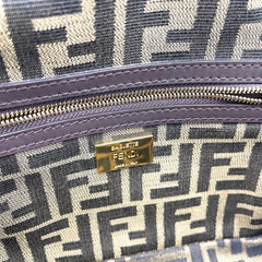 FENDI Baguette Brown FF jacquard fabric bag