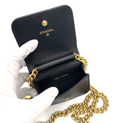 CHANEL Micro Chevron Boy Belt Bag – Black Caviar with Gold-Tone Hardware CHANEL Micro Chevron Boy Belt Bag – Black Caviar with Gold-Tone Hardware
