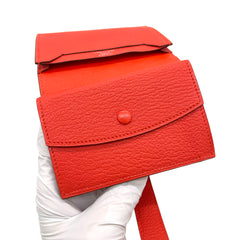 HERMES Chevre Mysore Mini Bearn Wallet Rouge De Coeur