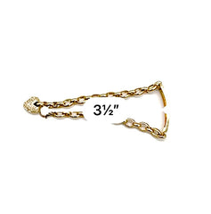 18k Gold & Diamond Chain Heart Bracelet