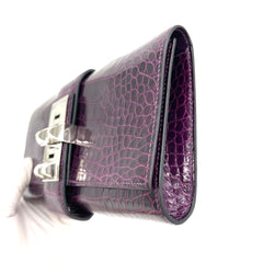 HERMES alligator medor clutch 23 purple clutches HERMES alligator medor clutch 23 purple clutches