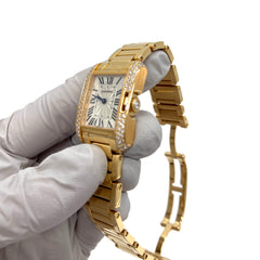 CARTIER TANK ANGLAISE YELLOW GOLD WITH DIAMONDS