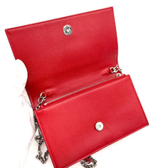 SAINT LAURENT 텍스처 가죽 스몰 클래식 모노그램 케이트 태슬 사첼 레드 SAINT LAURENT 텍스처 가죽 스몰 클래식 모노그램 케이트 태슬 사첼 레드