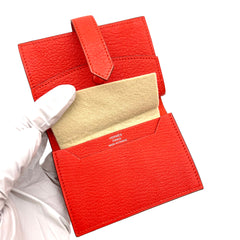 HERMES Chevre Mysore Mini Bearn Wallet Rouge De Coeur HERMES Chevre Mysore Mini Bearn Wallet Rouge De Coeur