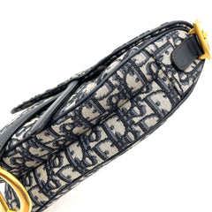 CHRISTIAN DIOR Oblique Saddle Bag Blue CHRISTIAN DIOR Oblique Saddle Bag Blue