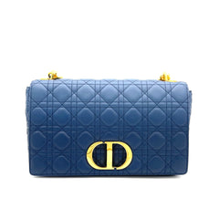 CHRISTIAN DIOR Lambskin Cannage Gradient Large Caro Bag Indigo Blue CHRISTIAN DIOR Lambskin Cannage Gradient Large Caro Bag Indigo Blue