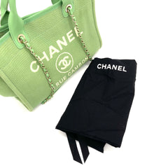 CHANEL Mixed Fibers Small Deauville Tote Green 2023 CHANEL Mixed Fibers Small Deauville Tote Green 2023