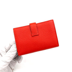 HERMES Chevre Mysore Mini Bearn Wallet Rouge De Coeur