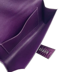 HERMES alligator medor clutch 23 purple clutches HERMES alligator medor clutch 23 purple clutches