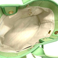 CHANEL Mixed Fibers Small Deauville Tote Green 2023 CHANEL Mixed Fibers Small Deauville Tote Green 2023
