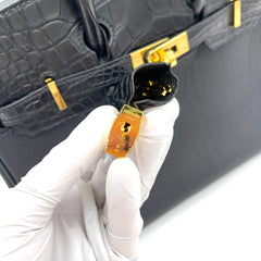 HERMES Togo Matte Alligator Birkin Touch 25 Black HERMES Togo Matte Alligator Birkin Touch 25 Black
