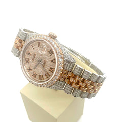 Rolex 1601 Date Just Full setting diamonds (Serial # 2383872 ) ROLEX 36MM ROSE GOLD ICED OUT DATEJUST ARABIC DIAL WITH JUBILEE BAND | NATURAL VS1 15CT