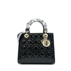 Christian Dior  Patent Cannage Medium Lady Dior Black Christian Dior  Patent Cannage Medium Lady Dior Black