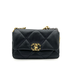 CHANEL Lambskin Quilted Medium Chanel 19 Flap Black 2023 CHANEL Lambskin Quilted Medium Chanel 19 Flap Black 2023