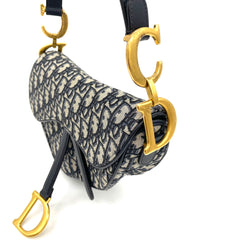 CHRISTIAN DIOR Oblique Saddle Bag Blue CHRISTIAN DIOR Oblique Saddle Bag Blue