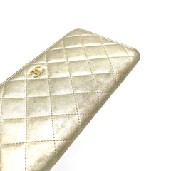 Chanel Long Zip Wallet, Gold Lambskin with Gold Hardware 2016-2017 Chanel Long Zip Wallet, Gold Lambskin with Gold Hardware 2016-2017