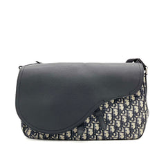 Christian Dior Saddle Flap Messenger Bag Oblique Canvas and Leather Medium Christian Dior Saddle Flap Messenger Bag Oblique Canvas and Leather Medium