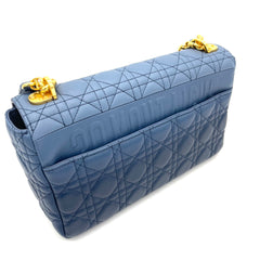 CHRISTIAN DIOR Lambskin Cannage Gradient Large Caro Bag Indigo Blue CHRISTIAN DIOR Lambskin Cannage Gradient Large Caro Bag Indigo Blue