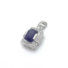 14k White Gold Amethyst Pendant