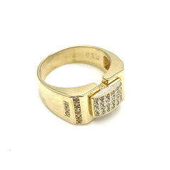 18k Gold & Diamond Square Cluster Ring