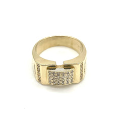 18k Gold & Diamond Square Cluster Ring