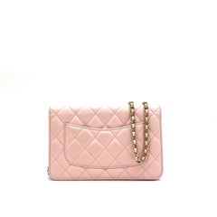 Chanel  Caviar Quilted Wallet on Chain WOC Light Pink Chanel  Caviar Quilted Wallet on Chain WOC Light Pink