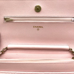 Chanel  Caviar Quilted Wallet on Chain WOC Light Pink Chanel  Caviar Quilted Wallet on Chain WOC Light Pink
