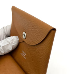 Hermes  Epsom Calvi Duo Card Case Gold Hermes  Epsom Calvi Duo Card Case Gold